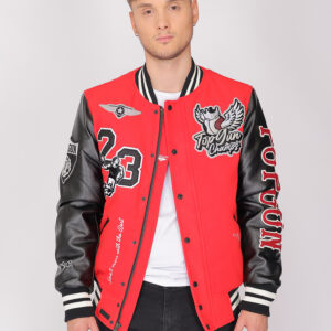 Bunda TOP GUN College Jacke TG23004 červená